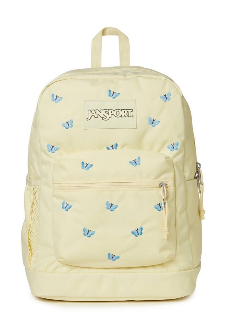 JanSport Butterfly Embroidered Backpack - Pale Yellow